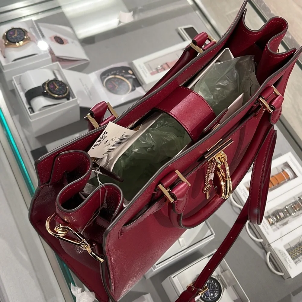 MICHAEL KORS HAMILTON MEDIUM SATCHEL Dark Cherry COLOR - Picture 2 of 16